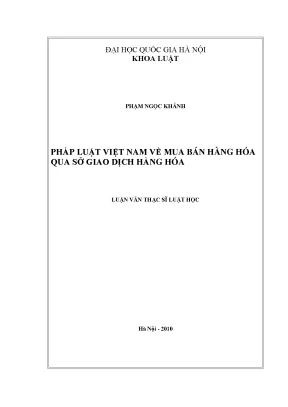 Pháp luật việt nam về mua bán hàng hóa qua sở giao dịch hàng hóa