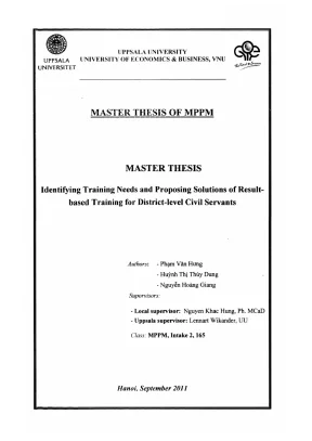 Luận văn thạc sĩ quản lý công identifying training needs and proposing solutions of result based training for district level civil servants