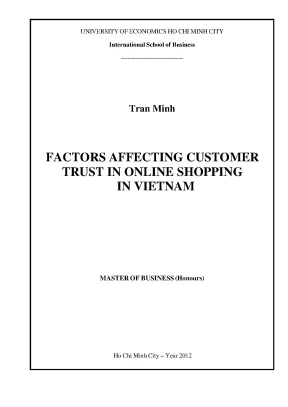 Luận văn facrors affecting customer trust in online shopping in vietnam