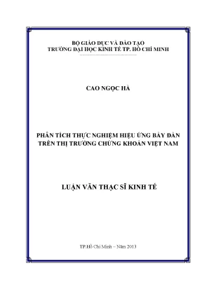Luận văn phân tích thực nghiệm hiệu ứng bầy đàn trên thị trường chứng khoán việt nam