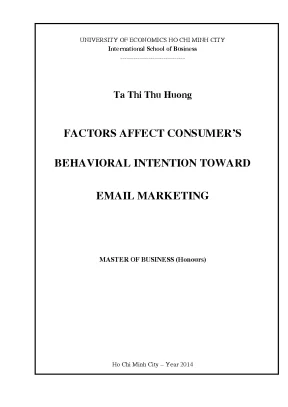 Luận văn factors affecting consumers behavioral intention toward email marketing