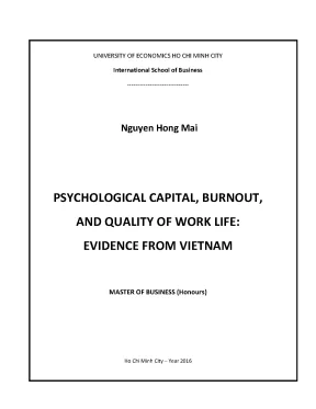 Luận văn psychological capital burnout and quality of work life evidence from vietnam