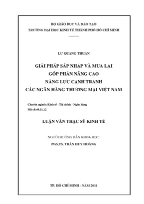 Luận văn giải pháp sáp nhập và mua lại góp phần nâng cao năng lực cạnh tranh các ngân hàng thương mại việt nam