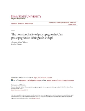 The non specificity of prosopagnosia can prosopagnosics distinguish sheep