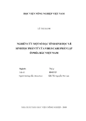 Nghiên cứu một số đặc tính sinh học và sinh học phân tử của virus care phân lập ở phía bắc việt nam