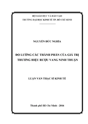 Luận văn đo lường các thành phần của giá trị thương hiệu rượu vang ninh thuận