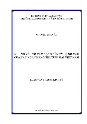 Luận văn những yếu tố tác động đến tỷ lệ nợ xấu của các ngân hàng thương mại việt nam