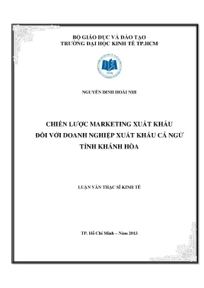Luận văn chiến lược marketing xuất khẩu đối với doanh nghiệp xuất khẩu cá ngừ tỉnh khánh hòa