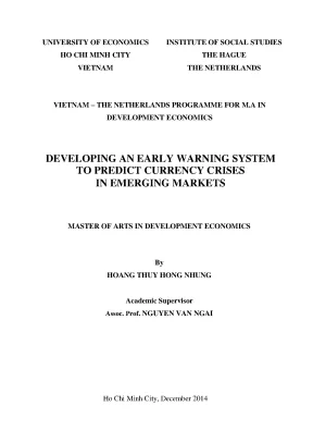 Luận văn developing an early warning system to predict currency crises in emerging markets