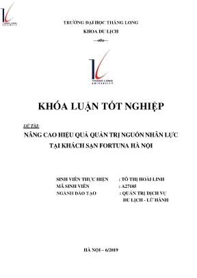 Nâng cao quản trị nguồn nhân lực tại khách sạn fortuna hà nội