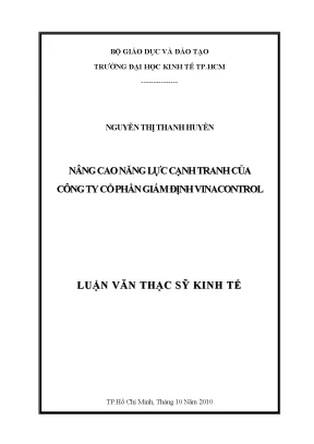 Luận văn nâng cao năng lực cạnh tranh của công ty cổ phần giám định vinacontrol luận văn thạc sĩ