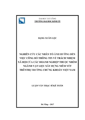 Luận văn thạc sĩ nghiên cứu các nhân tố ảnh hưởng đến việc cbttxh của các doanh nghiệp thuộc nhóm ngành vlxd niêm yết trên ttck việt nam 1