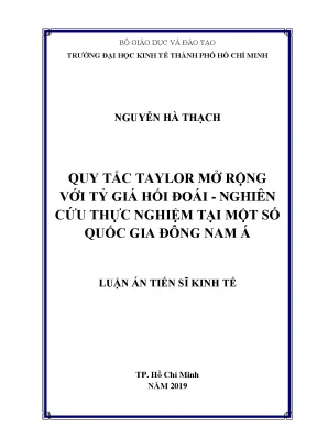 Quy tắc taylor mở rộng với tỷ giá hối đoái nghiên cứu thực nghiệm tại một số quốc gia đông nam á