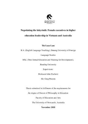 Negotiating the labyrinth female executives in higher education leadership in vietnam and australia