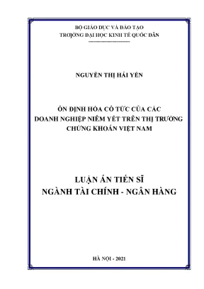 Ổn định hóa cổ tức của các doanh nghiệp niêm yết trên thị trường chứng khoán việt nam