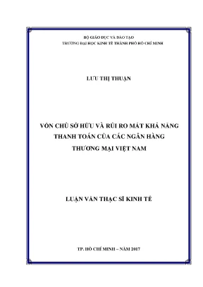 Luận văn vốn chủ sở hữu và rủi ro mất khả năng thanh toán của các ngân hàng thương mại việt nam