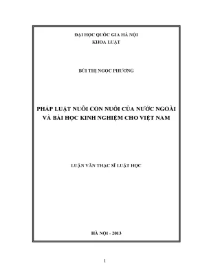 Pháp luật nuôi con nuôi của người nước ngoài và bài học kinh nghiệm cho việt nam