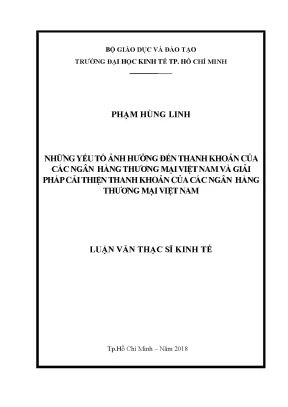 Luận văn những yếu tố ảnh hưởng đến thanh khoản của các ngân hàng thương mại việt nam và giải pháp cải thiện thanh khoản của các ngân hàng thương mại việt nam