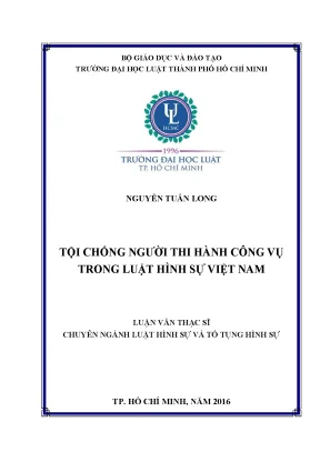 Tội chống người thi hành công vụ trong luật hình sự việt nam