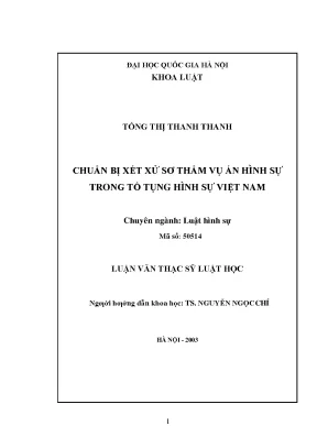 Chuẩn bị xét xử sơ thẩm vụ án hình sự trong tố tụng hình sự việt nam