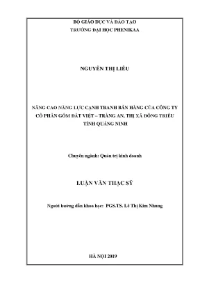 Nâng cao năng lực cạnh tranh bán hàng của công ty cổ phần gốm đất việt tràng an thị xã đông triều tỉnh quảng ninh