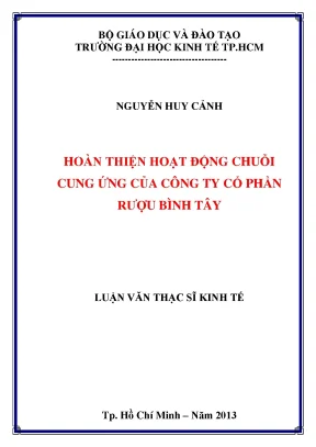 Luận văn hoàn thiện hoạt động chuỗi cung ứng của công ty cổ phần rượu bình tây