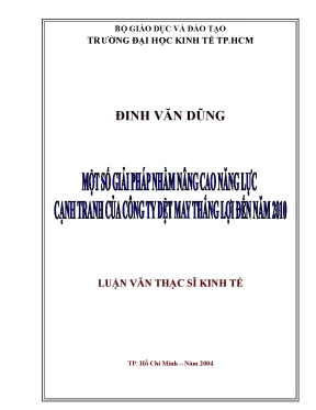 Luận văn một số giải pháp nhằm nâng cao năng lực cạnh tranh của công ty dệt may thắng lợi đến năm 2010