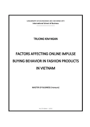 Luận văn factors affecting online impulse buying behavior in fashion products in vietnam