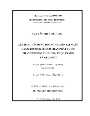 Luận văn xếp hạng tín dụng doanh nghiệp tại ngân hàng tmcp phát triển tphcm thực trạng và giải pháp