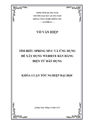 0285 tìm hiểu spring mvc và ứng dụng để thiết kế website bán hàng điện tử dân dụng võ văn hiệp luận văn đh quảng nam