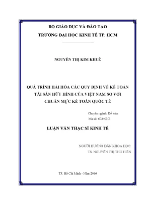 Luận văn quá trình hài hòa các quy định về kế toán tài sản hữu hình của việt nam so với chuẩn mực kế toán quốc tế