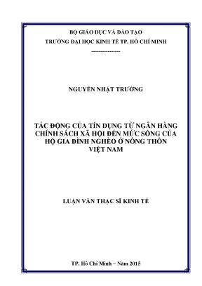 Luận văn tác động của tín dụng từ ngân hàng chính sách xã hội đến mức sống của hộ gia đình nghèo ở nông thôn việt nam