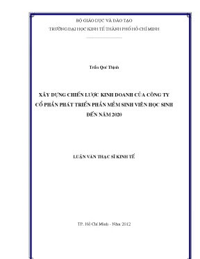 Luận văn xây dựng chiến lược kinh doanh của công ty cổ phần phát triển phần mềm sinh viên học sinh đến năm 2020 luận văn thạc sĩ