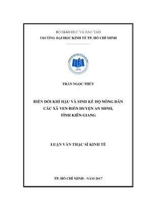 Luận văn biến đổi khí hậu và sinh kế của hộ nông dân các xã ven biển huyện an minh tỉnh kiên giang