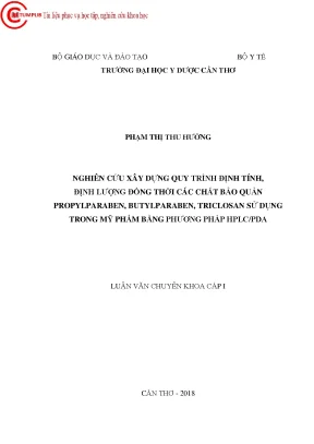 0128 nghiên cứu xây dựng qui trình định tính định lượng đồng thời các chất bảo quản propylparaben butylparaben triclosan sử dụng trong mỹ phẩm bằng phương