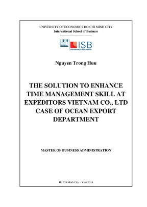 Luận văn the solution to enhance time management skill at expeditors vietnam co ltd case of ocean export department