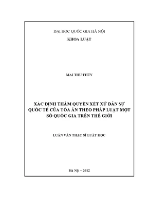 Xác định thẩm quyền xét xử dân sự quốc tế của tòa án theo pháp luật một số quốc gia trên thế giới ths luật