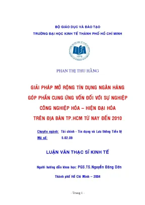 Luận văn giải pháp mở rộng tín dụng ngân hàng góp phần cung ứng vốn đối với sự nghiệp công nghiệp hóa hiện đại hóa trên địa bàn tp hcm từ nay đến 2010 luận văn thạc sĩ