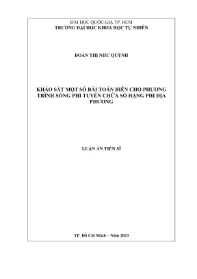 Luận án tiến sĩ toán học khảo sát một số bài toán biên cho phương trình sóng phi tuyến chứa số hạng phi địa phương