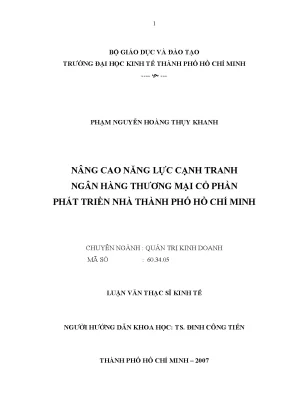 Luận văn nâng cao năng lực cạnh tranh ngân hàng thương mại cổ phần phát triển nhà thành phố hồ chí minh