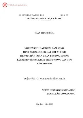 1602 nghiên cứu đặc điểm lâm sàng hình ảnh xquang cắt lớp vi tính trong chẩn đoán chấn thương sọ não tại bệnh viên đa khoa trung ương cần thơ năm 2014 201