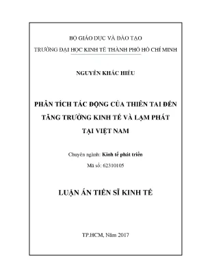 Luận văn phân tích tác động của thiên tai đến tăng trưởng kinh tế và lạm phát tại việt nam