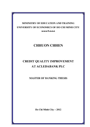 Luận văn credit quality improvement at acledabank plc