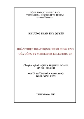 Luận văn hoàn thiện hoạt động chuỗi cung ứng của công ty schneider elelectric việt nam