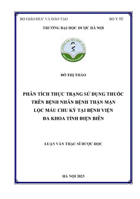 Đỗ thị thảo phân tích thực trạng sử dụng thuốc trên bệnh nhân bệnh thận mạn lọc máu chu kỳ tại bệnh viện đa khoa tỉnh điện biên luận văn thạc sĩ dƣợc học