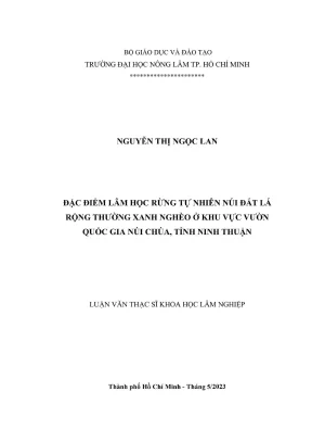 Luận văn thạc sĩ lâm học đặc điểm lâm học rừng tự nhiên núi đất lá rộng thường xanh nghèo ở khu vực vườn quốc gia núi chúa tỉnh ninh thuận