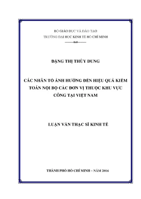 Luận văn các nhân tố ảnh hưởng đến hiệu quả kiểm toán nội bộ các đơn vị thuộc khu vực công tại việt nam