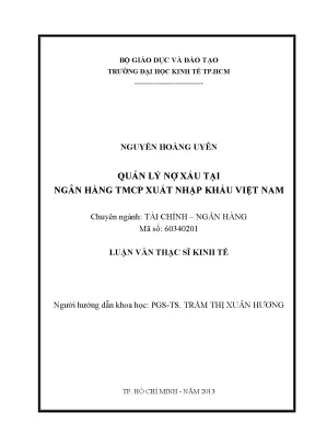 Luận văn quản lý nợ xấu tại ngân hàng tmcp xuất nhập khẩu việt nam