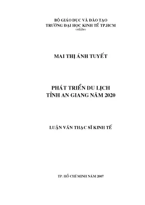 Luận văn phát triển du lịch tỉnh an giang năm 2020