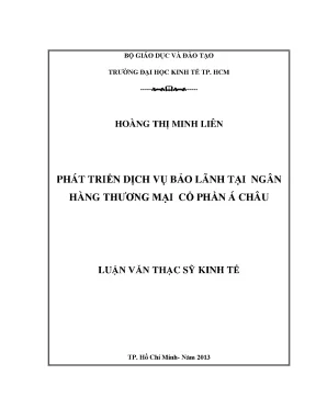 Luận văn phát triển dịch vụ bảo lãnh tại ngân hàng tmcp á châu